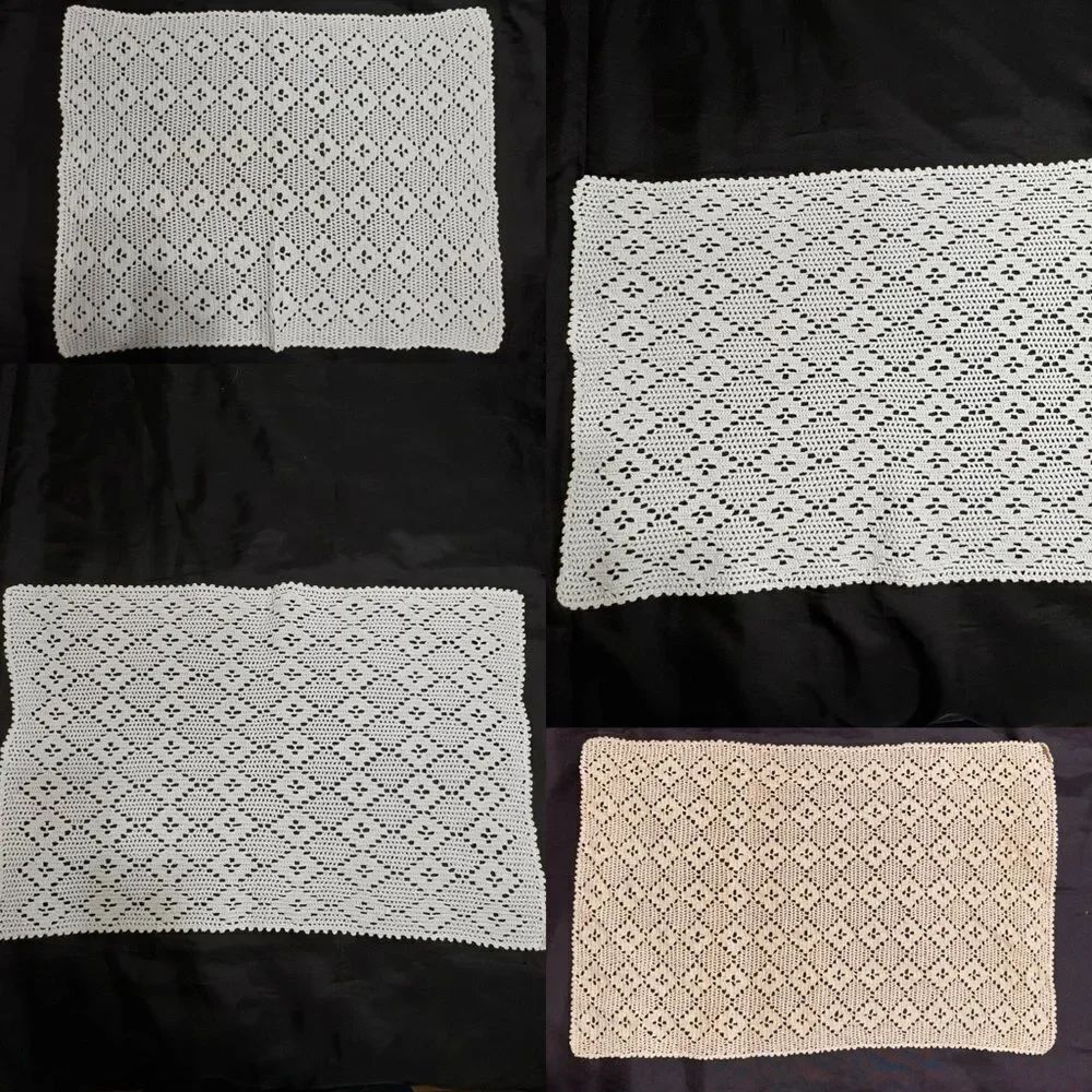 Elegant Crochet Lace Placemats, tray mats, doilies, table mats, set of 4,